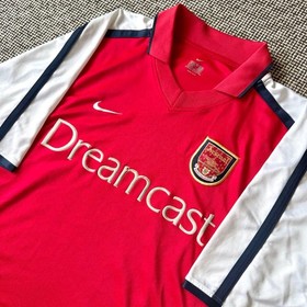 ARSENAL FC Nikke Cotton Jersey 00/02 Home Dreamcast Sponsor Medium Vintage