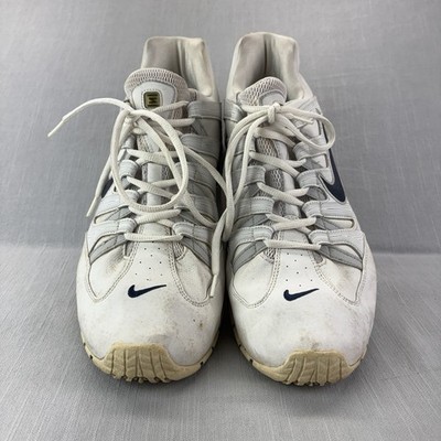 Nike Shox Men s Size 16 White Navy Running Athletic Sneakers Shoes 307016-141