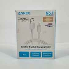 Anker 6' Braided USB-A to USB-C Fast Charging Cable - White