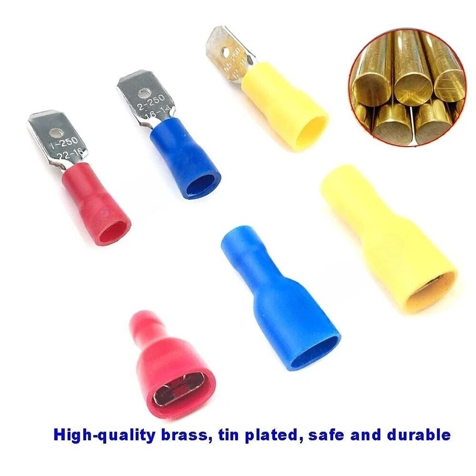 100tlg Set Kabelschuhe Sortiment Quetschverbinder Flachstecker Steckverbinder - Bild 4 von 4