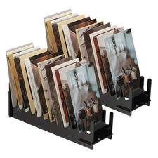 12-Tier 2Pack Clear Greeting Card Display Stand, Black