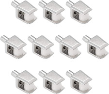 Glass Shelf Brackets, 10Pcs Zinc Alloy Glass Shelf Clamp Pegs Support Clip Shaft
