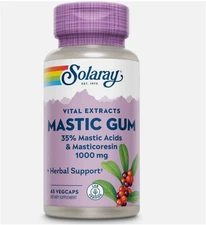 Solaray Mastic Gum Capsules 1000mg Digestive Health Support 45 Capsules