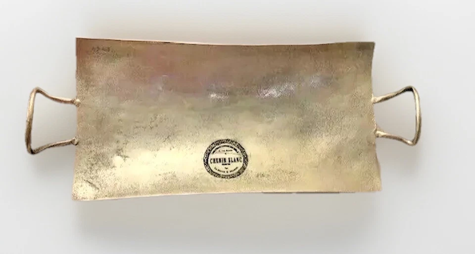 Plato de servir de colección decoración de mesa metal plateado boho MCM bar de vinos grande 26" Estate Foto 2 de 4