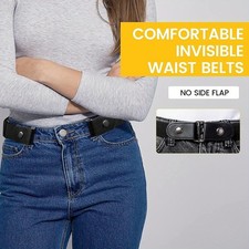 Men Women Buckle-free Elastic Invisible Waist Belt for Jeans No Bulge Hassle