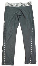 PINK Victoria's Secret VS Yoga Rhinestone Waistband Black Leggings Sz XL