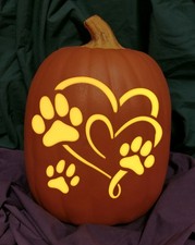 Pet Lover Carved Foam Permanent Pumpkin Kitty Doggie Cat Dog Animal