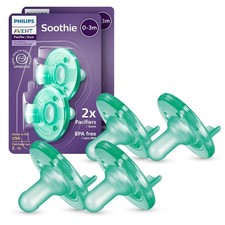 Trusted Soothie Baby Pacifiers - 4 Pack Green, Fingerheld Design for Newborns