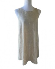 Alice + Olivia Silk Champagne Gold Metallic Shift Dress XS Cocktail Party Lined