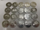 LOT of 20 CANADIAN 1963, 64, 65 And 66.  80% SILVER DOLLARS.