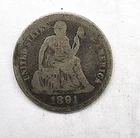Cull 1891 Liberty Seated Silver Dime 10c US Coin You Grade It B13