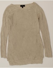 MOSSIMO Womens Knit Long Sleeve Tunic Dress UK 6 XS Beige Acrylic CQ75