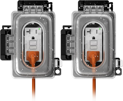 2 Pack Weatherproof Outdoor Outlet In-Use Cover, Horizontal/Vertical Mount, Heav