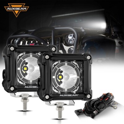AUXBEAM 3'' LED Work Light Pods Driving DRL Spot Beam For Jeep Pickup ATV 4X4
