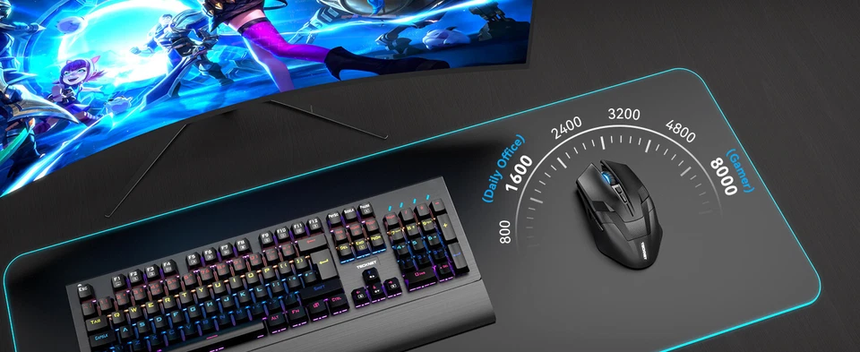 TECKNET GAMING MOUSE 2.4G WIRELESS CORDLESS MICE 4800 DPI OPTICAL PC / COMPUTER - Image 4 of 4