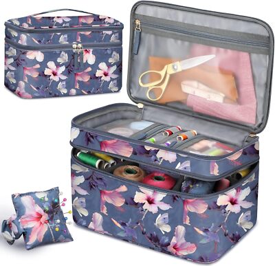 Sewing Accessories Storage Organizer Case Double-Layer Sewing Kits Carrying Bag