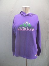 ADIDAS Size 13-14 YRS Kids Unisex Purple Cotton Blend Gym Athletic Hoodie 800
