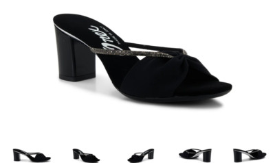Onex Astoria Black Elastic Evening Slide Sandal Women's US sizes 5-11/NEW!!!