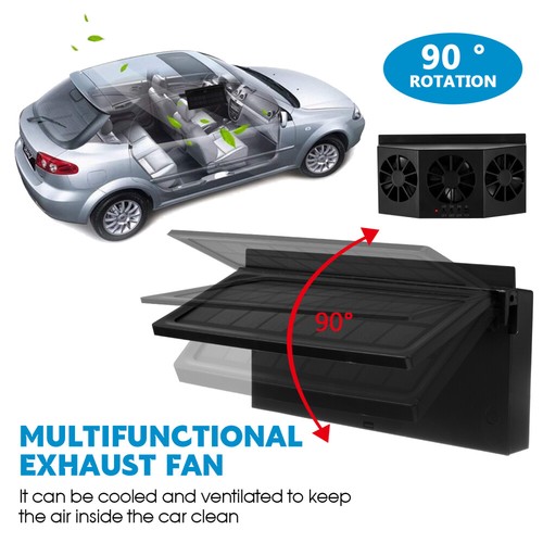 Solar Powered Car Cooling Fan Cooler Auto Window Air Vent Exhaust Ventilation AU - Picture 4 of 11