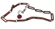 Vintage Faux Amber Acrylic Lucite MCM Belly Chain Tunic Belt Adjustable 33  