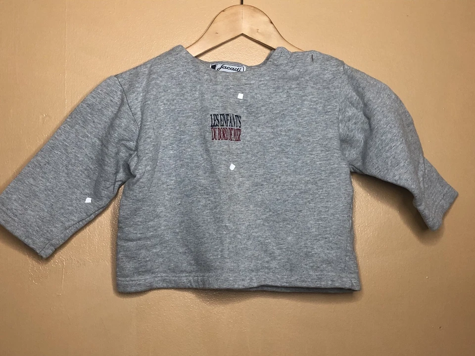 Suéter Jacadi Niño Talla 4 AÑOS Cuello Redondo Gris Manga Larga Foto 3 de 4