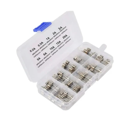 Glass Fuses Glass fuse set Of 100pcs 0.2A-20A 250V 5x20mm With sorting box