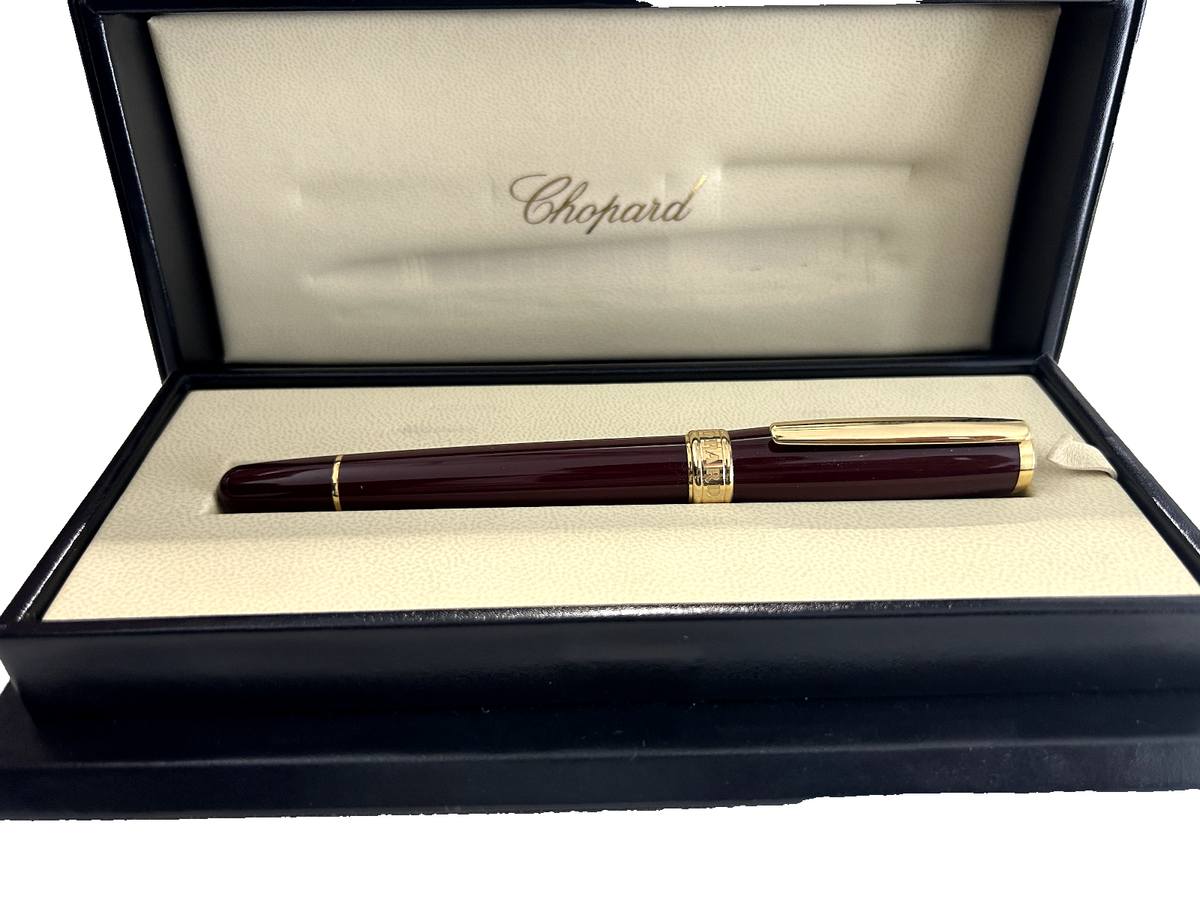 Chopard Luxury Ballpoint Pen, Resin Brown and Gold, Blue Ink | eBay