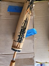 NEW Vintage Handmade Asian Chinese Wood Bamboo Umbrella Hand painted Art Decor