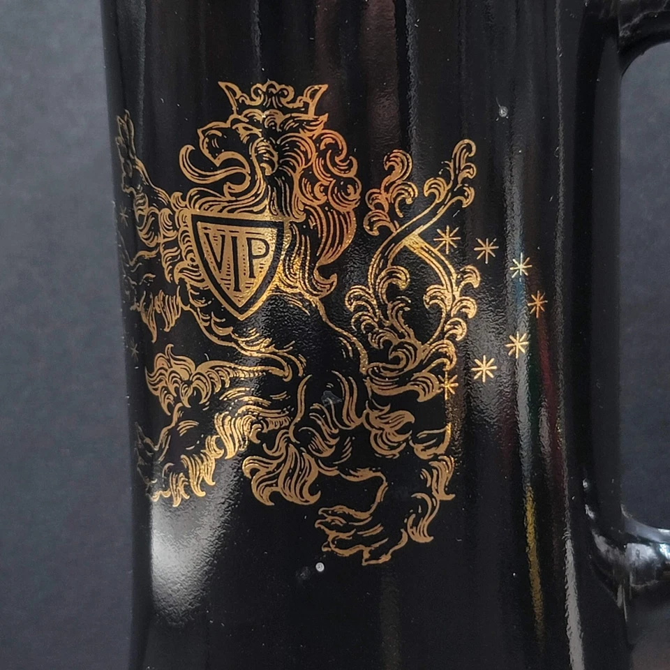 Черный и медный цветной тяжелый высокий пиво Stein стеклянная кружка лев VIP три короны - Изображение 2 из 4