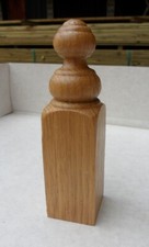 Corner Block Finished Oak Finial Kitchen Knobs Wooden Timber