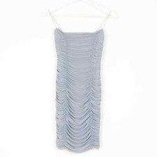 Nookie Mystic Mesh Mini Dress Dusty Blue - Size Medium