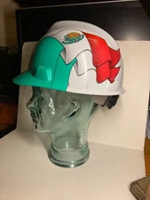 V-Gard MSA Hard Hat Custom Mexico Flag Mexican Eagle Used!