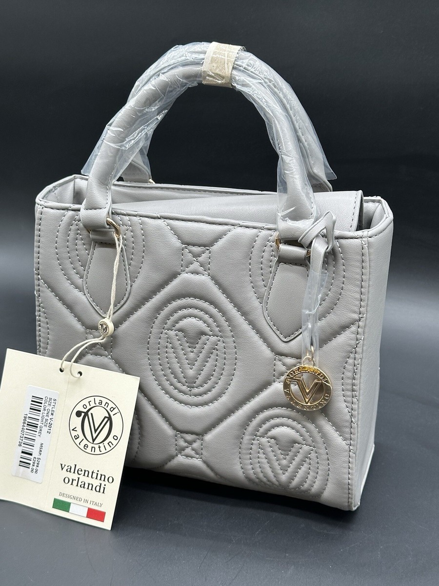 NEW Valentino Orlandi V-2012 Light Grey Quilted Handbag | eBay