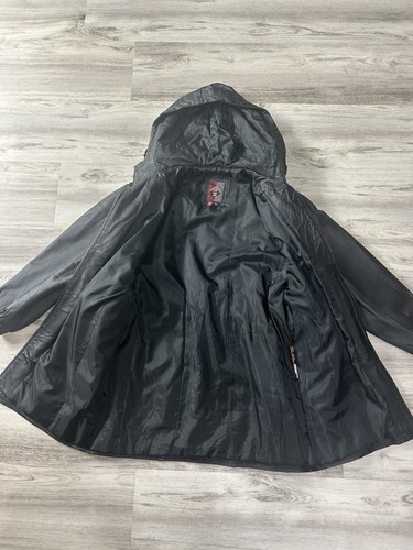 Vintage 80 90’s G3 G III Women’s Leather Coat Jacket Cinch Waist Black Medium - Picture 4 of 17