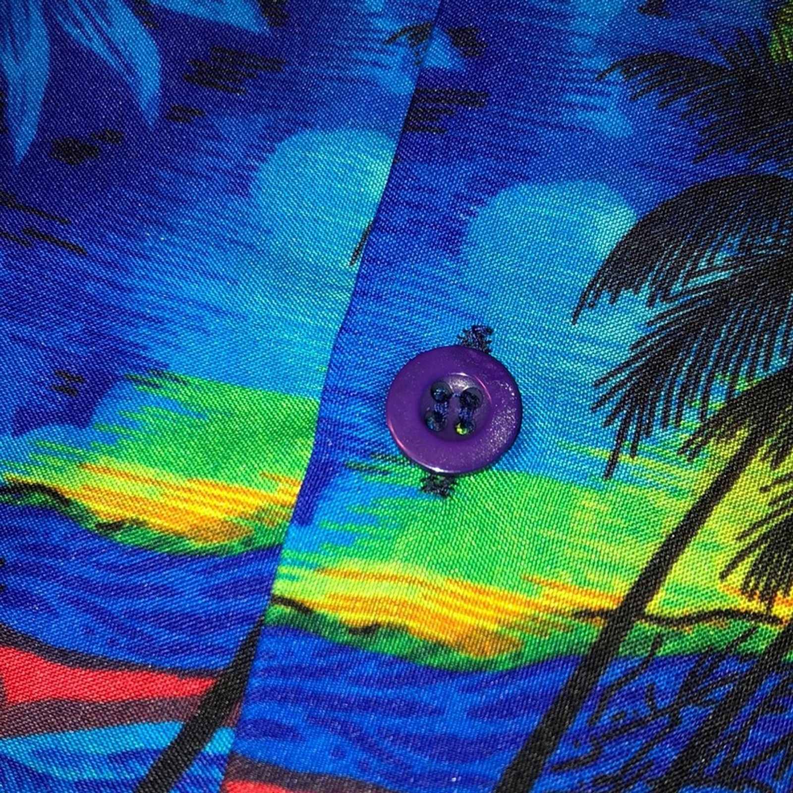 Sunset Button Down VTG OASIS Yellow Sunset Hawaiian Tropical Vacation Resort Button Down ...