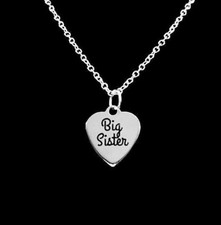 Big Sister Necklace Heart Sisters Gift Charm Christmas Gift Jewelry