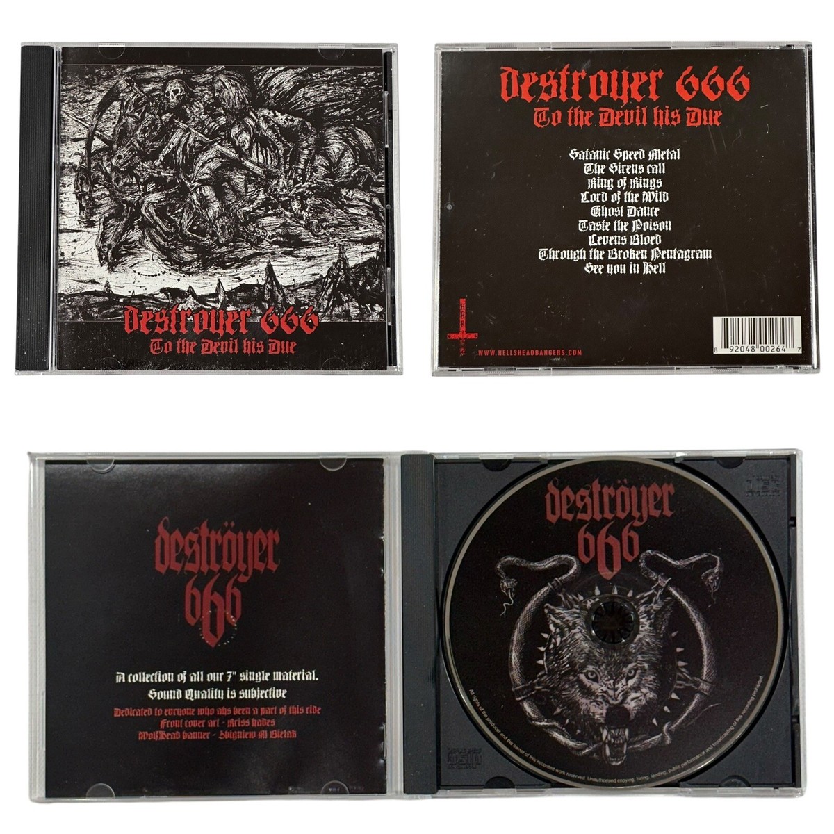DESTROYER 666 To the Devil His Due Thrash Metal CD Hell's
