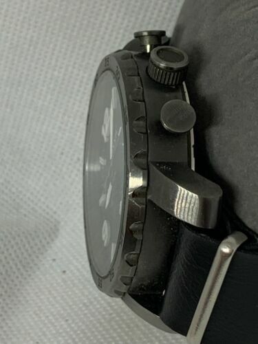 Fossil JR1353 Herren schwarz Leder grau Edelstahl Analog Quarzuhr C806 - Bild 3 von 9