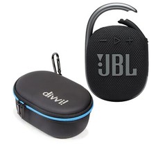 JBL Clip 4 Black Bluetooth Speaker and divvi Case Kit