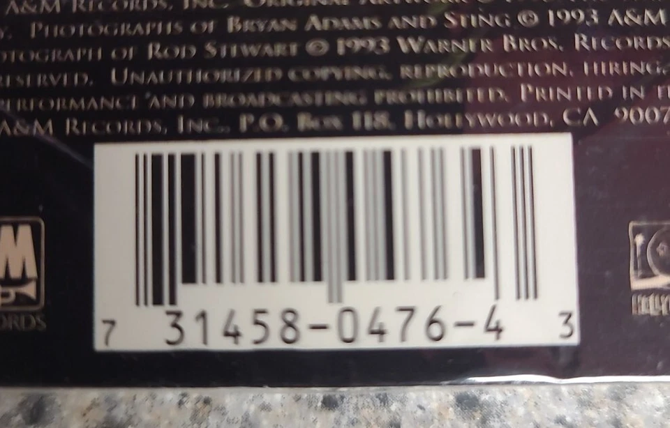 Bryan Adams/Rod Stewart/Sting - All For Love Cassette Single SEALED A&M VTG  - Image 3 of 4