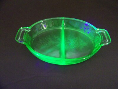Divided Two Section Vintage Relish Dish With Handles By Jeannette