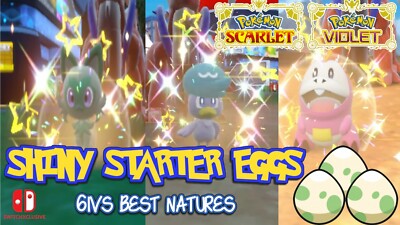 Pokémon Scarlatto E Viola ✨ Pacchetto Bundle 6IV Shiny Sprigatito, Fuecoco E Quaxly ✨