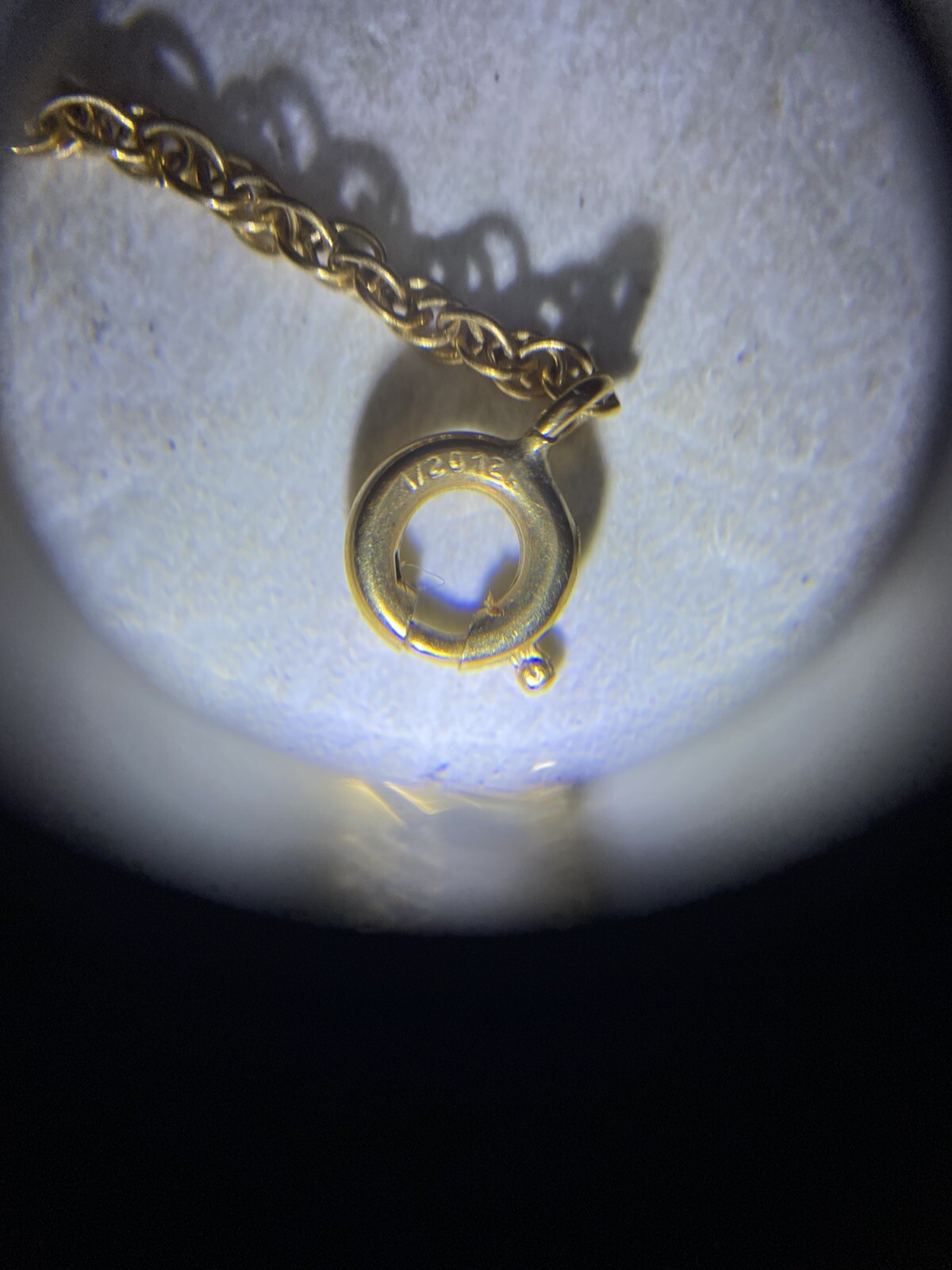 Vintage A&Z Women’s 1/20 12 KT Gold Jade Necklace 7.5" Gem