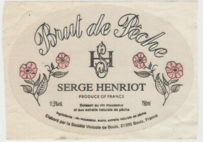 01/40 Etikett Label BRUT DE FISHING Serge HENRIOT, Sektgetränk BOUIX