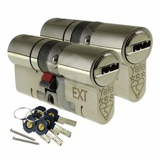 Yale Door Lock Cylinder Platinum 3* Star Euro Barrel Keyed Alike Pairs Anti Snap
