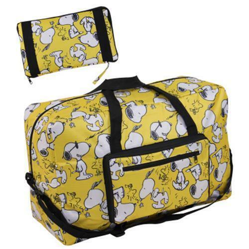 Snoopy Peanuts Yellow Travel Big Foldable Waterproof Luggage Bag Carry