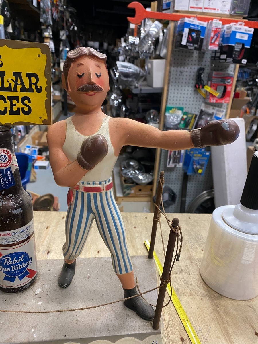 Pabst Blue Ribbon ボクサーフィギュア Vtg Original 1950s Pabst Blue Ribbon Beer Boxing Ring