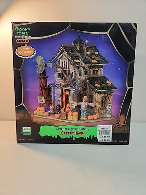 Lemax Creepy Barn Spooky Town Halloween Village Lighted 2005