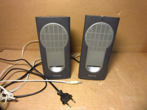 PHILIPS MMS 222/00 Multimedia Speaker System 3.5MM AUDIO Jack Grey Black