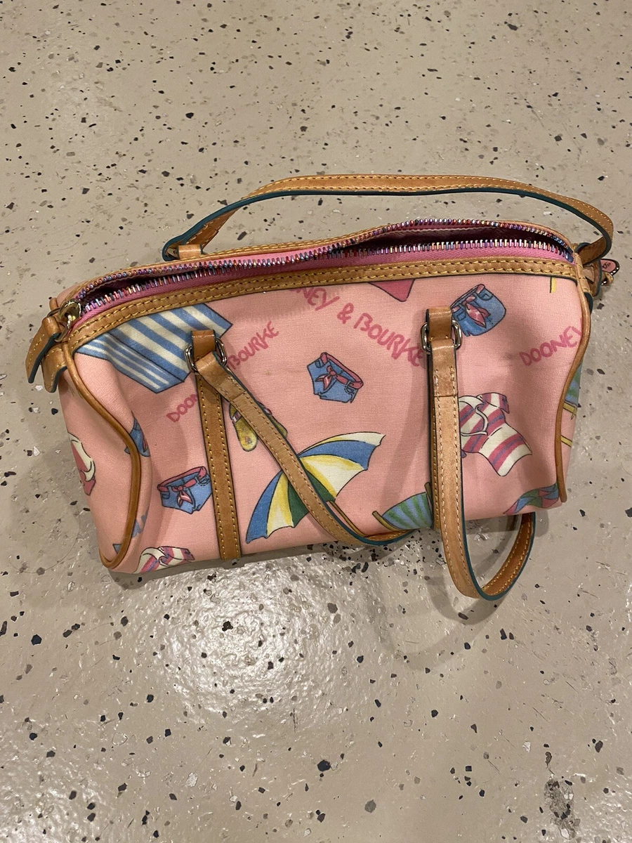 Used Dooney Bourke Mini East West Slouch Beach Themed Pink Purse